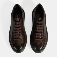 Erkek Kahve Bağcıklı Deri Günlük Ayakkabı