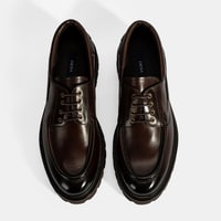 Erkek Kahve Bağcıklı Deri Günlük Ayakkabı