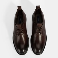 Erkek Kahve Bağcıklı Deri Klasik Ayakkabı