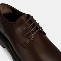 Erkek Kahve Bağcıklı Deri Klasik Ayakkabı