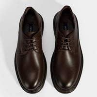 Erkek Kahve Bağcıklı Deri Klasik Ayakkabı