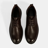 Erkek Kahve Bağcıklı Günlük Deri Ayakkabı