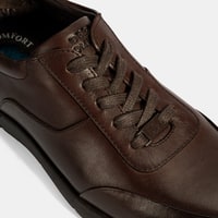 Erkek Kahve Bağcıklı Günlük Deri Ayakkabı