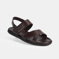 Erkek Kahve Cırt Detaylı Deri Sandalet