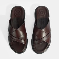 Erkek Kahve Deri Terlik