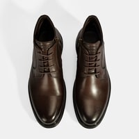 Erkek Kahve DesaComfort Bağcıklı Deri Bot