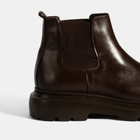 Erkek Kahve Lastikli Deri Bot