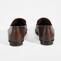 Erkek Kahve Slip-On Deri Loafer