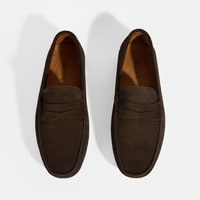Erkek Kahve Slip-On Süet Loafer