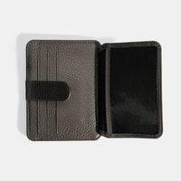 Erkek Koyu Gri Deri Kartlık