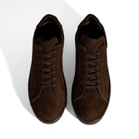 Erkek Koyu Kahve Bağcıklı Günlük Nubuk Deri Ayakkabı