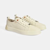 Erkek Krem Bağcıklı Deri Spor Ayakkabı