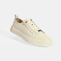 Erkek Krem Bağcıklı Deri Spor Ayakkabı
