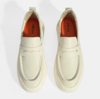 Erkek Krem Slip-On Deri Loafer