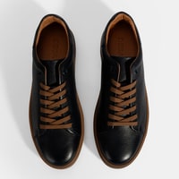 Erkek Lacivert Bağcıklı Deri Günlük Ayakkabı