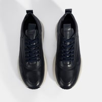 Erkek Lacivert Bağcıklı Deri Spor Ayakkabı