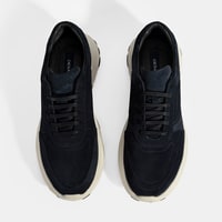 Erkek Lacivert Bağcıklı Süet Spor Ayakkabı