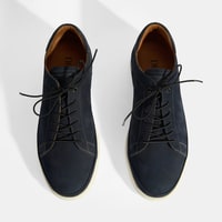 Erkek Lacivert Deri Bağcıklı Günlük Ayakkabı