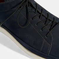 Erkek Lacivert Deri Bağcıklı Günlük Ayakkabı