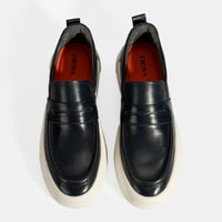 Erkek Lacivert Deri Loafer