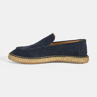 Erkek Lacivert Slip-On Süet Espadril 