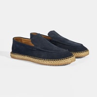 Erkek Lacivert Slip-On Süet Espadril 