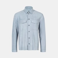 Erkek Mavi Süet Gömlek