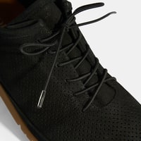 Erkek Siyah Bağcıklı Deri Ayakkabı