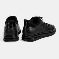 Erkek Siyah Bağcıklı Deri Günlük Ayakkabı