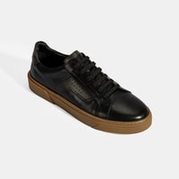 Erkek Siyah Bağcıklı Deri Günlük Ayakkabı