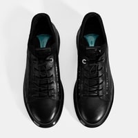 Erkek Siyah Bağcıklı Deri Günlük Ayakkabı