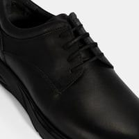 Erkek Siyah Bağcıklı Deri Günlük Ayakkabı
