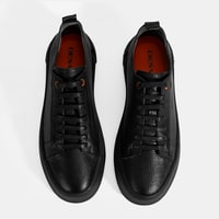 Erkek Siyah Bağcıklı Deri Günlük Ayakkabı