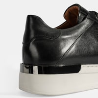 Erkek Siyah Bağcıklı Deri Günlük Ayakkabı