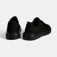 Erkek Siyah Bağcıklı Deri Günlük Ayakkabı