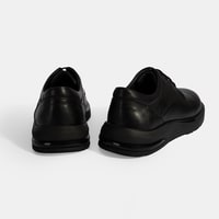 Erkek Siyah Bağcıklı Deri Günlük Ayakkabı