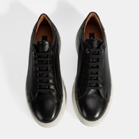 Erkek Siyah Bağcıklı Deri Günlük Ayakkabı