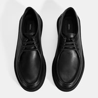 Erkek Siyah Bağcıklı Deri Günlük Ayakkabı