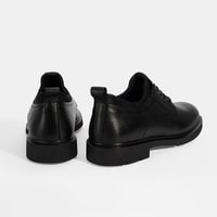 Erkek Siyah Bağcıklı Deri Klasik Ayakkabı