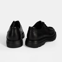 Erkek Siyah Bağcıklı Deri Klasik Ayakkabı