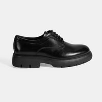 Erkek Siyah Bağcıklı Deri Klasik Ayakkabı