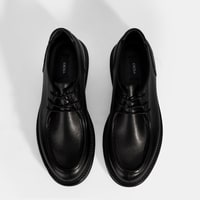 Erkek Siyah Bağcıklı Deri Klasik Ayakkabı