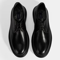 Erkek Siyah Bağcıklı Deri Klasik Ayakkabı