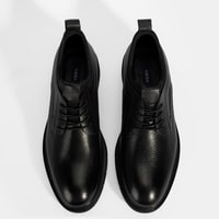 Erkek Siyah Bağcıklı Deri Klasik Ayakkabı