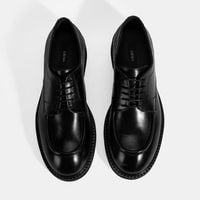 Erkek Siyah Bağcıklı Deri Klasik Ayakkabı