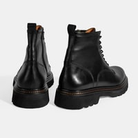 Erkek Siyah Bağcıklı Deri Postal Bot