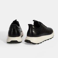 Erkek Siyah Bağcıklı Deri Spor Ayakkabı