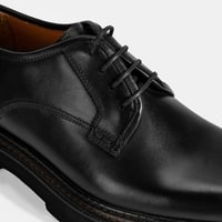 Erkek Siyah Bağcıklı Günlük Deri Ayakkabı