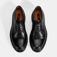 Erkek Siyah Bağcıklı Günlük Deri Ayakkabı