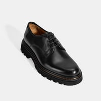 Erkek Siyah Bağcıklı Günlük Deri Ayakkabı